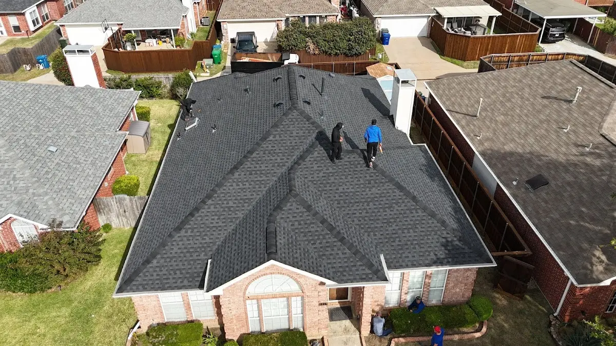 Slate & Tile Roof Repair work in progress on a Parma Heights property